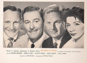 1958 Ad Roots of Heaven Movie Errol Flynn Trevor Howard - ORIGINAL MOVIE
