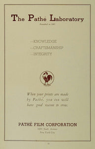 1936 Ad Pathe Laboratory Film Corporation Rooster Logo - ORIGINAL MOVIE
