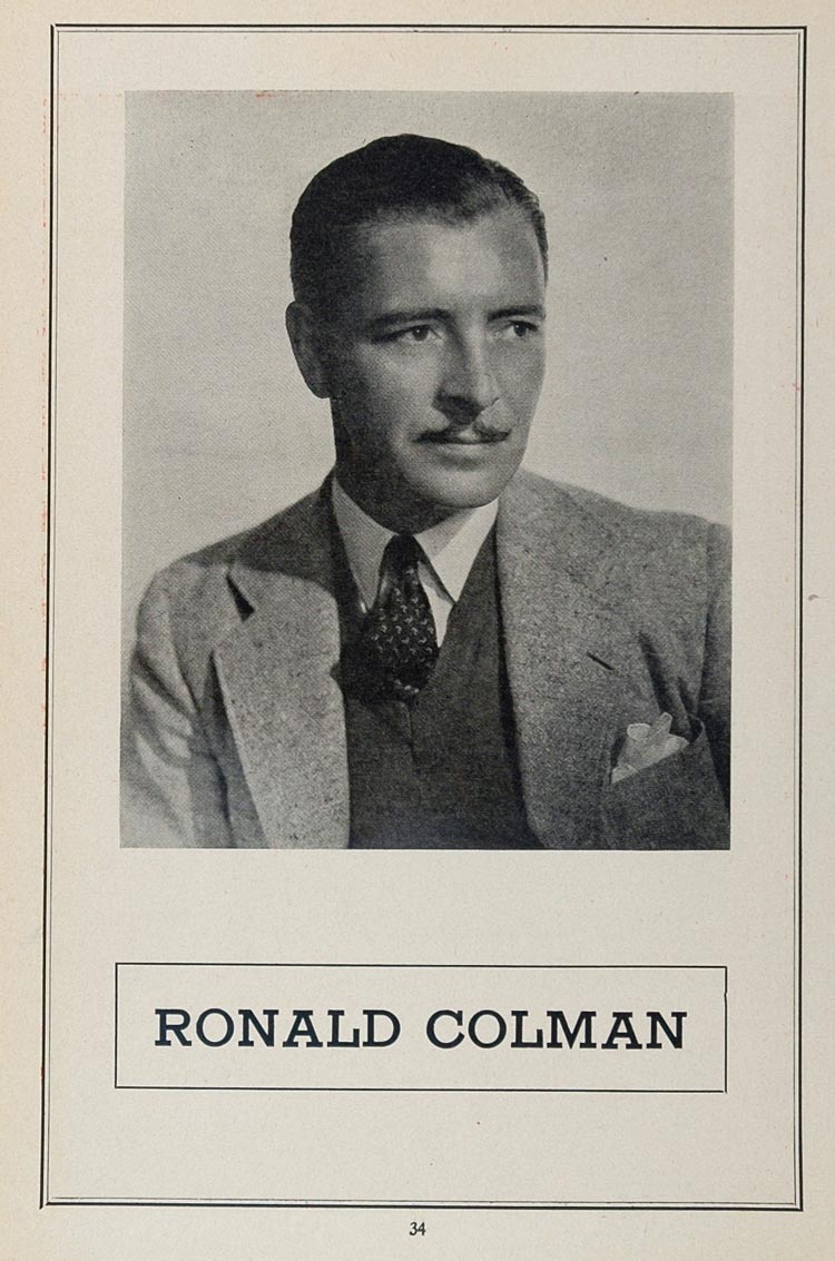 1936 Ronald Coleman Movie Silent Film Actor British - ORIGINAL MOVIE