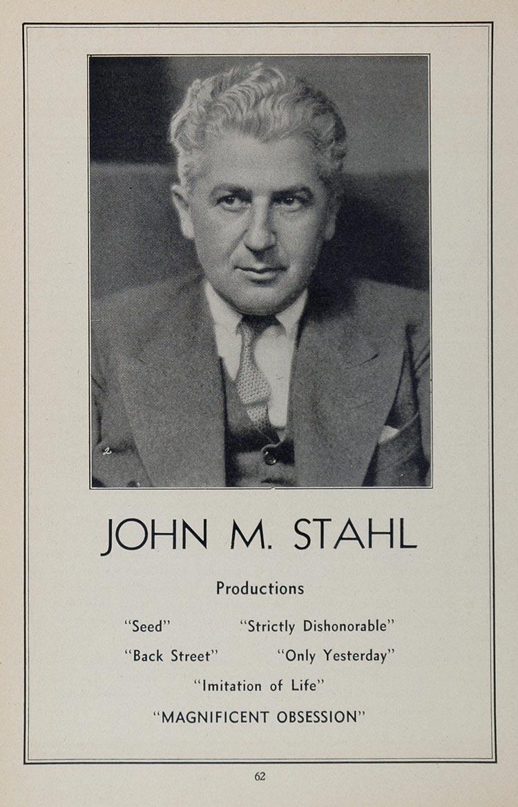 1936 John M. Stahl Film Director Producer Portrait B/W - ORIGINAL MOVIE