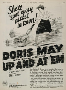 1922 Print Ad Doris May Flapper Detective Silent Film - ORIGINAL ADVERTISING MP1