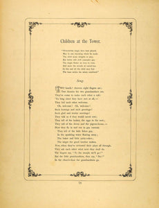 1879 Print Tower Children Medieval Friedrich Froebel - ORIGINAL HISTORIC MP3