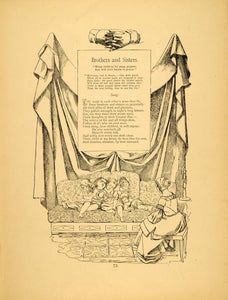 1879 Print Brothers Sisters Children Friedrich Froebel ORIGINAL HISTORIC MP3