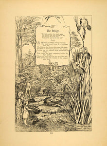 1879 Print Bridge Stream Child Brook Friedrich Froebel ORIGINAL HISTORIC MP3