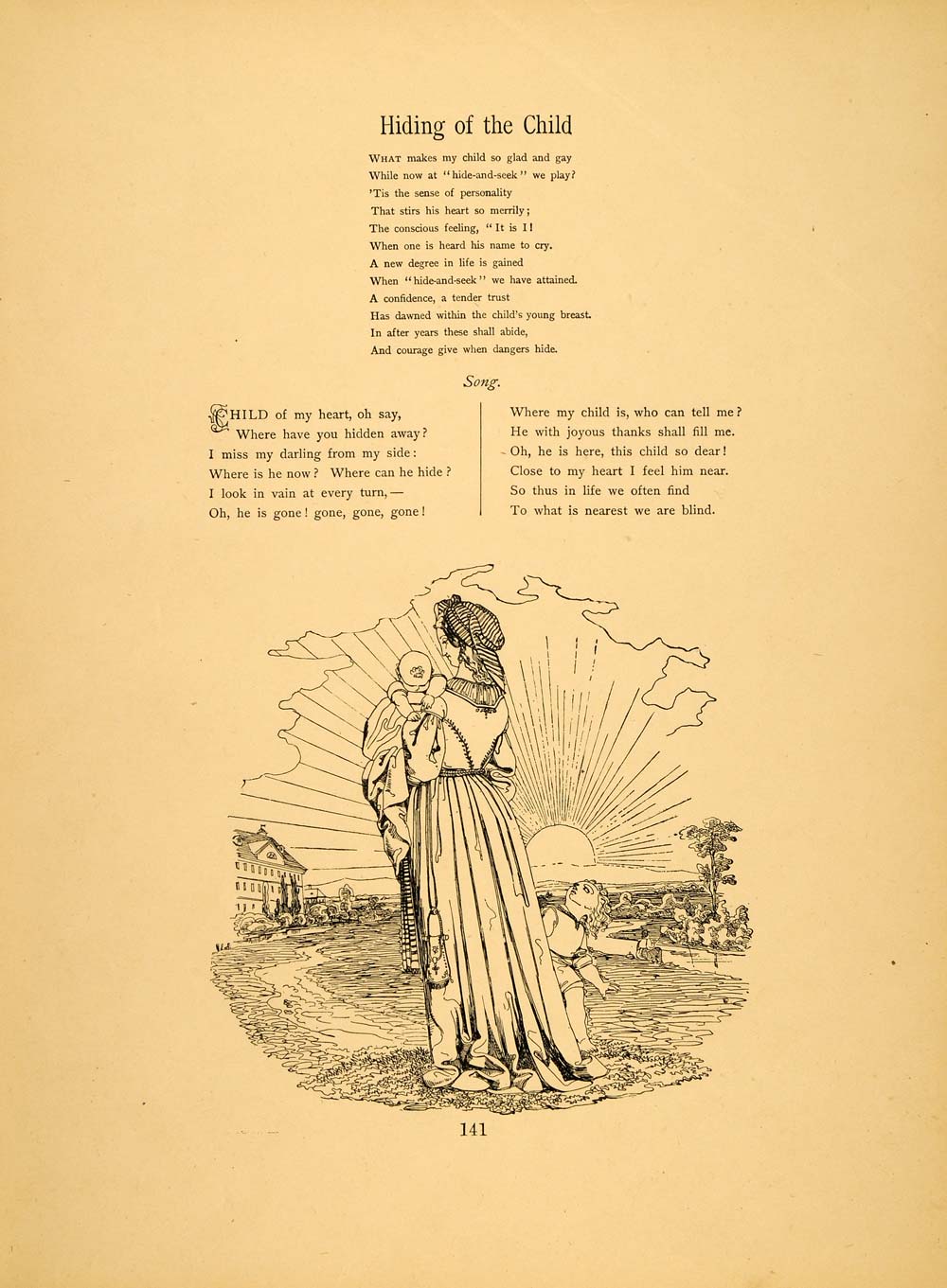 1879 Print Child Hide and Seek Game Friedrich Froebel ORIGINAL HISTORIC MP3