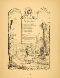1879 Print Pigeon Birdhouse Children Friedrich Froebel ORIGINAL HISTORIC MP3