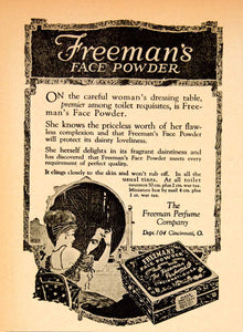 1919 Ad Freeman's Face Powder Beauty Women Perfume Fashion Dress Make Up MPC1