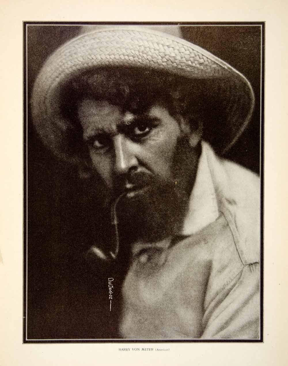 1916 Print Portrait Harry Von Meter Actor American Silent Film Costume MPC1