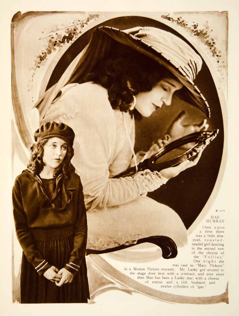 1917 Rotogravure Mae Murray Follies Dancer Actress Merry Widow Bee Stung MPC1