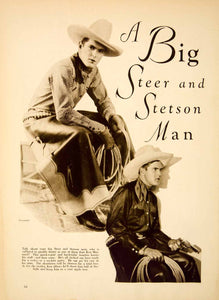 1928 Rotogravure Portrait Ken Maynard Stuntman Actor Rodeo Rider Cowboy MPC1
