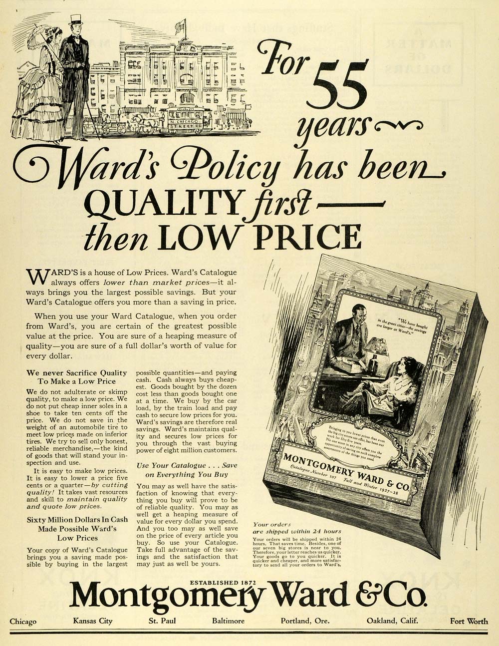 1927 Ad Montgomery Ward Co Ward's Catalogue Merchant Retailer Department MPR1