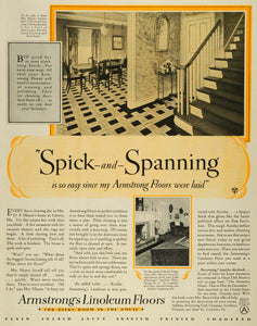 1928 Ad Armstrong Cork Co Floors Wood Stairs Mrs. D. P. Mason's Home MPR1