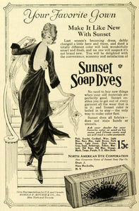 1919 Ad North American Dye Corp Sunset Soap Dyes Clothes Night Dress MPR1