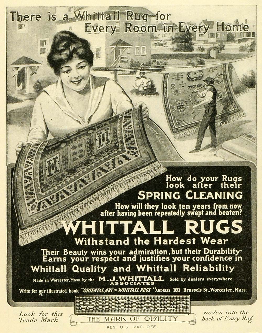 1916 Ad M J Whittall Oriental Rugs Homes Home Decoration Interior Design MPR1