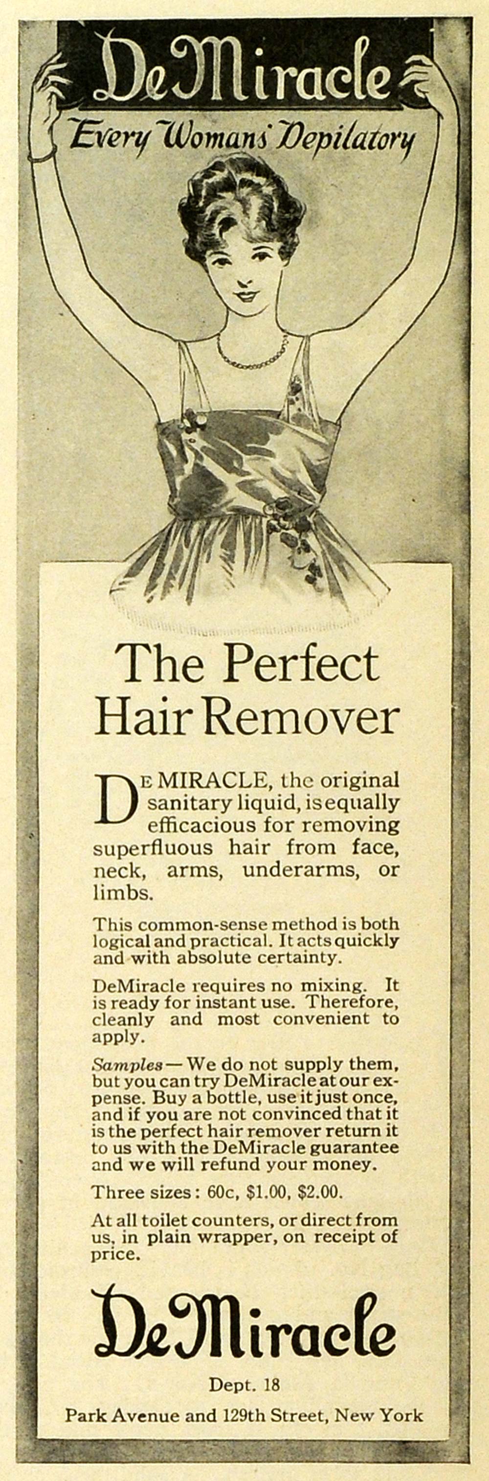 1919 Ad DeMiracle Liquid Hair Removal Depilatory NY Unwanted Body Hair MPR1