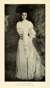 1904 Print Mrs James Clifton Edgar Portrait Edwardian Fashion William MTR1