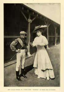 1908 Print American Actress Singer Lillian Russell Edwardian Dress Horse MTR1