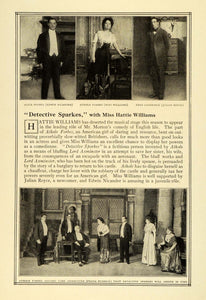 1909 Print New York Play Detective Sparkes Hattie Williams Cast Stage MTR1
