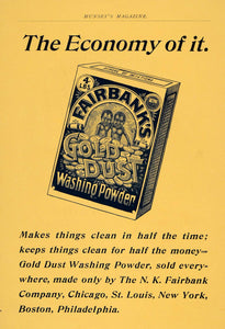 1895 Ad Gold Dust Washing Powder N K Fairbank Twins - ORIGINAL ADVERTISING MUN1