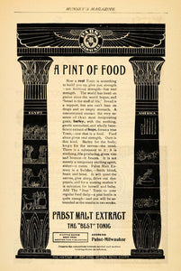 1895 Ad Egypt America Drawings Pabst Malt Extract Tonic - ORIGINAL MUN1