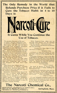 1895 Ad Narcoti-Cure Remedy Tobacco Narcoti Chemical Co