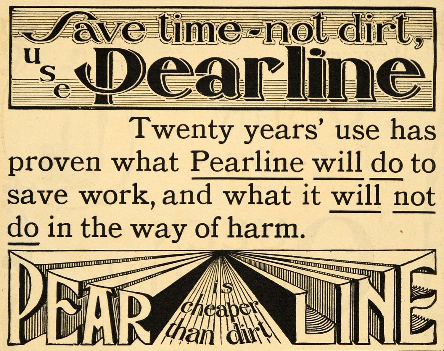 1899 Ad Pearline James Pyle Washing Compound Cleaner - ORIGINAL ADVERTISING MUN1
