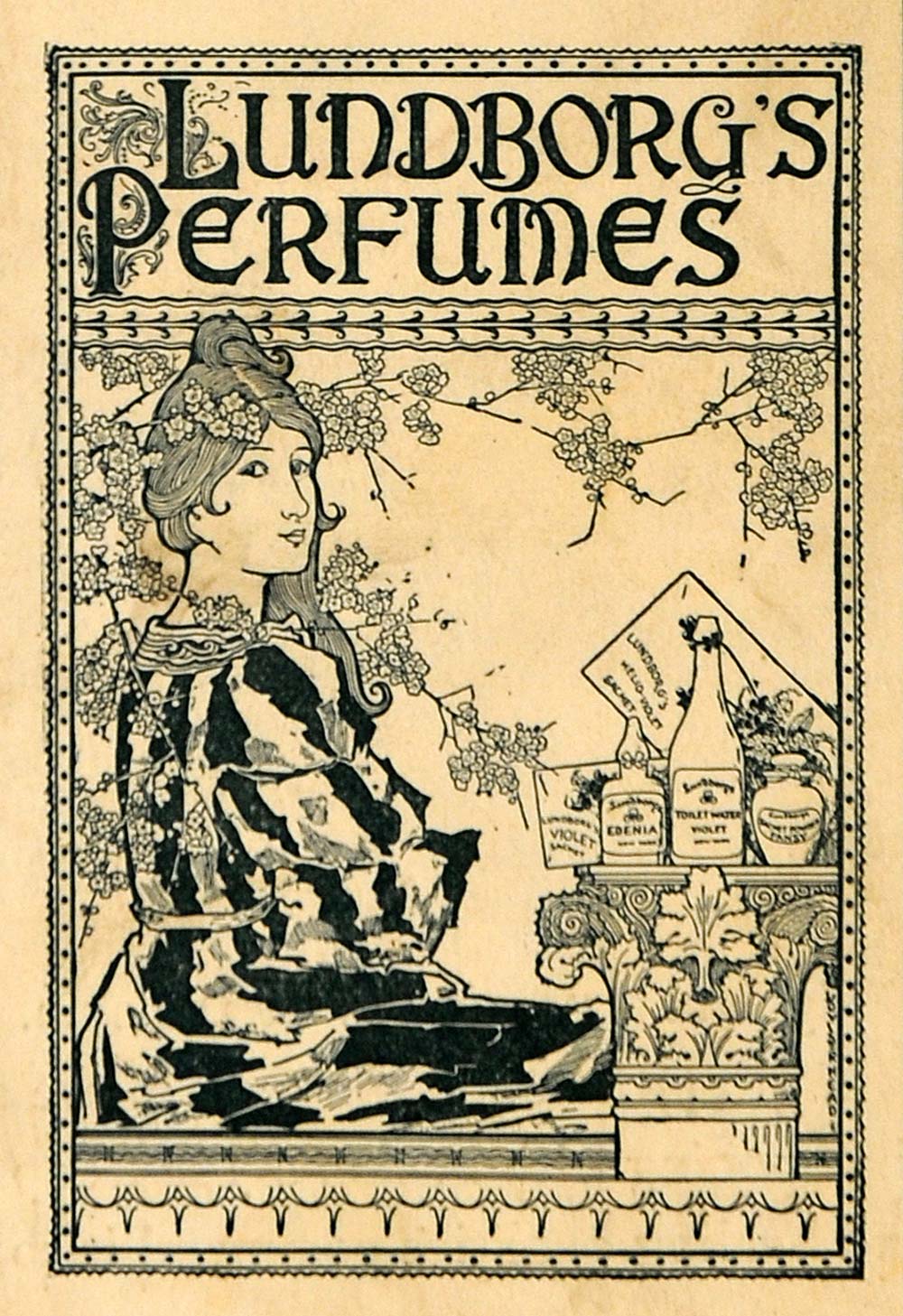 1895 Ad Lundborgs Perfume Ladd & Coffin 24 Barclay St - ORIGINAL MUN1