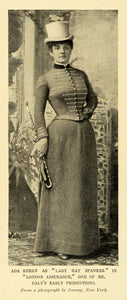 1899 Print American Stage Actress Ada Rehan Lady Gay Spanker London MUN1