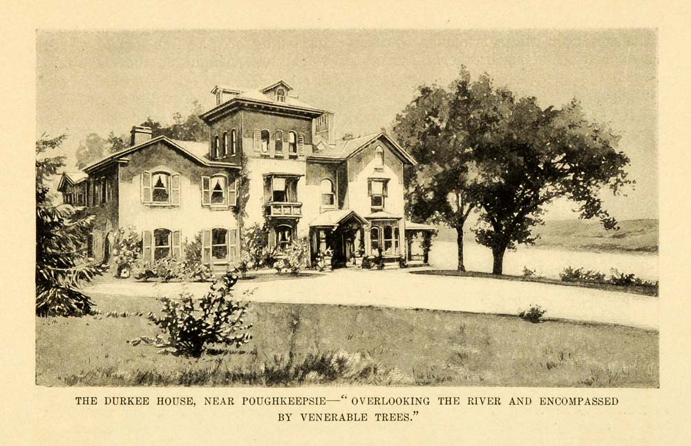 1899 Print Almeron Durkee House Poughkeepsie Union Springs Federal MUN1