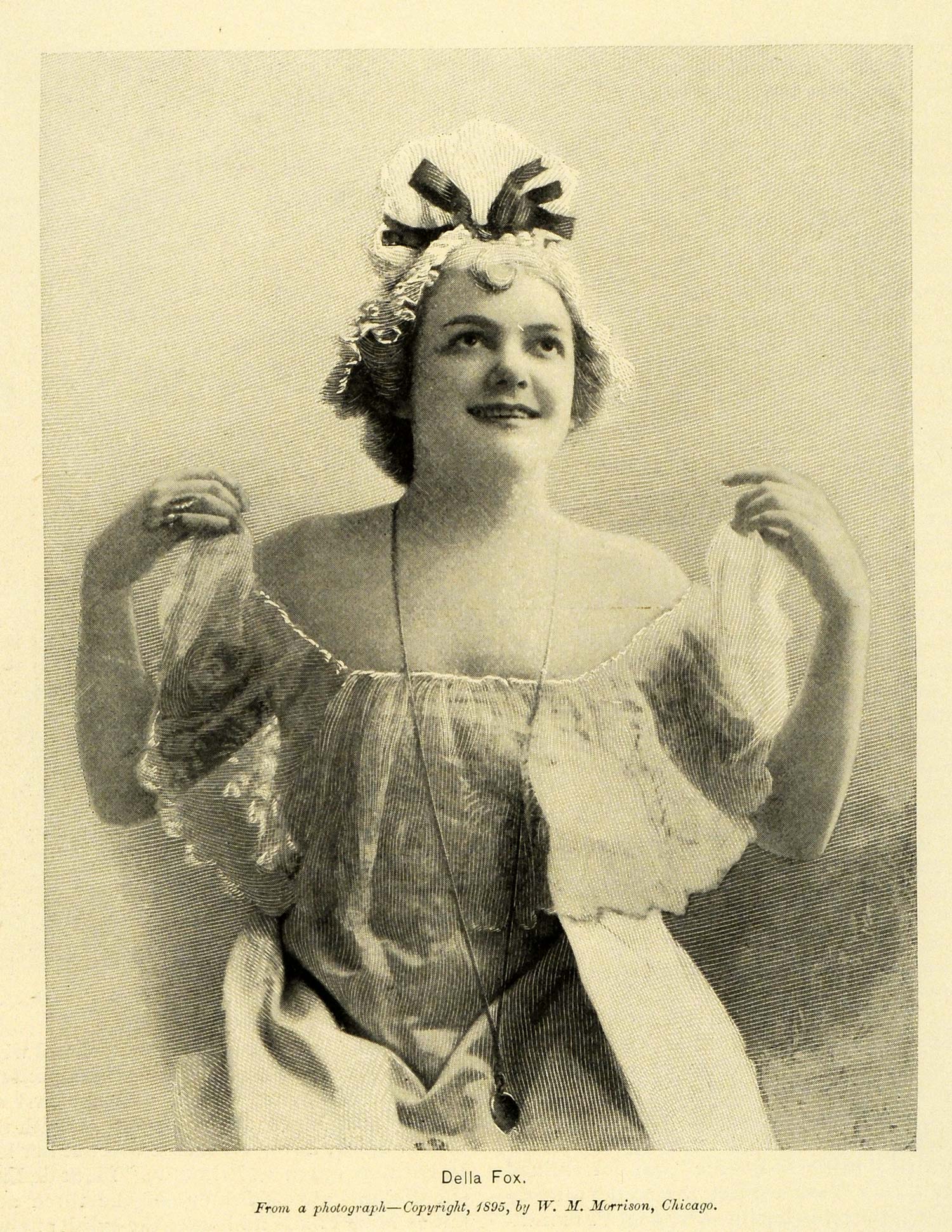 1895 Print American Singing Comedienne Actress Della Fox Portrait Broadway MUN1