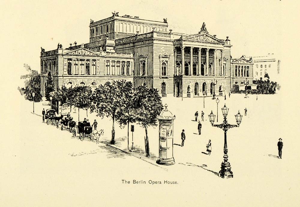 1895 Print Berlin State Opera House Staatsoper Unter den Linden MUN1