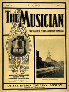 1906 Cover Musician Independence Hall Liberty Bell - ORIGINAL MUS1