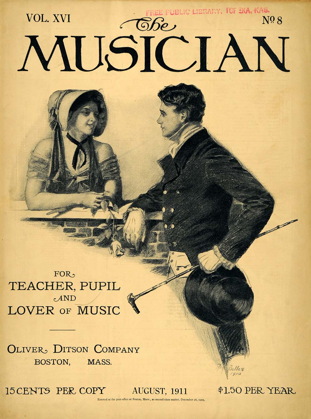1911 Cover Musician Ditson Boy Girl Brick Wall Bolles - ORIGINAL MUS1