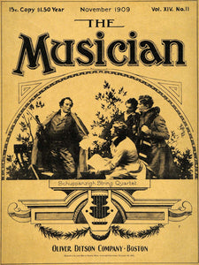 1909 Cover Musician Schuppanzigh String Quartet Players - ORIGINAL MUS1