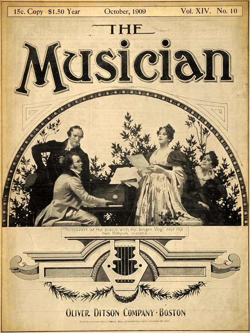1909 Cover Musician Schubert Vogl Frohlich Sisters Play - ORIGINAL MUS1