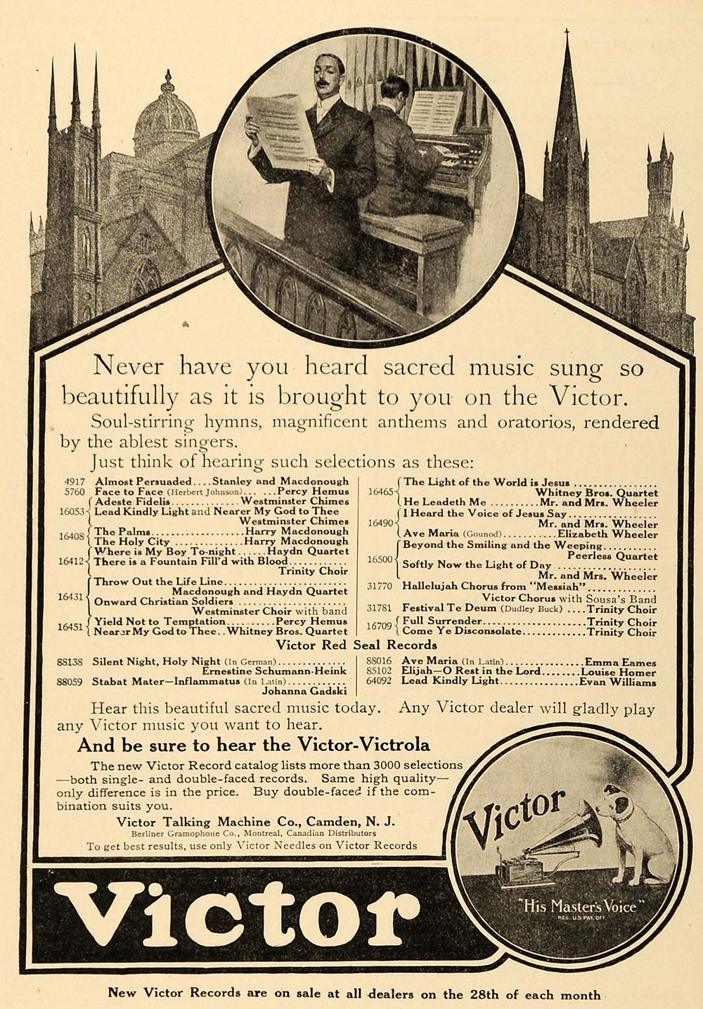 1911 Ad Harry Macdonough Percy Hemus Victor Records - ORIGINAL ADVERTISING MUS1