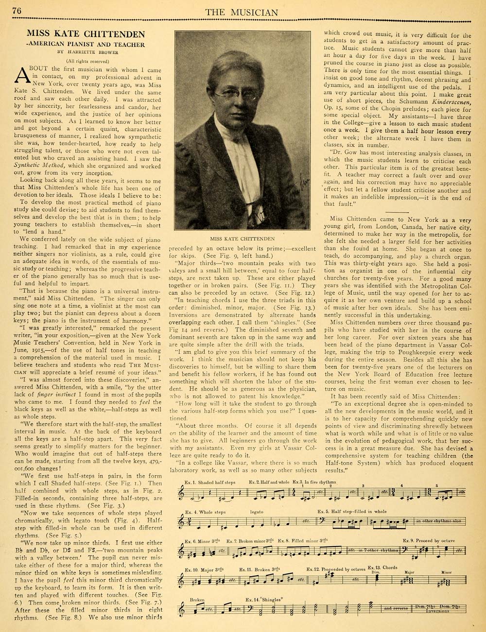 1916 Article H. Brower Kate Chittenden Music Techniques - ORIGINAL MUS1