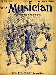 1912 Cover Musician Colonial Patriotic Marching Band - ORIGINAL MUS1