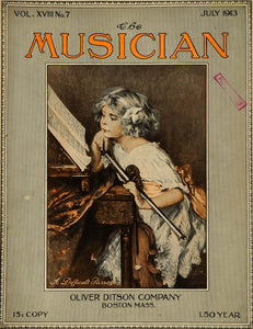 1913 Cover Musician Young Girl Violinist Practice Music - ORIGINAL MUS1