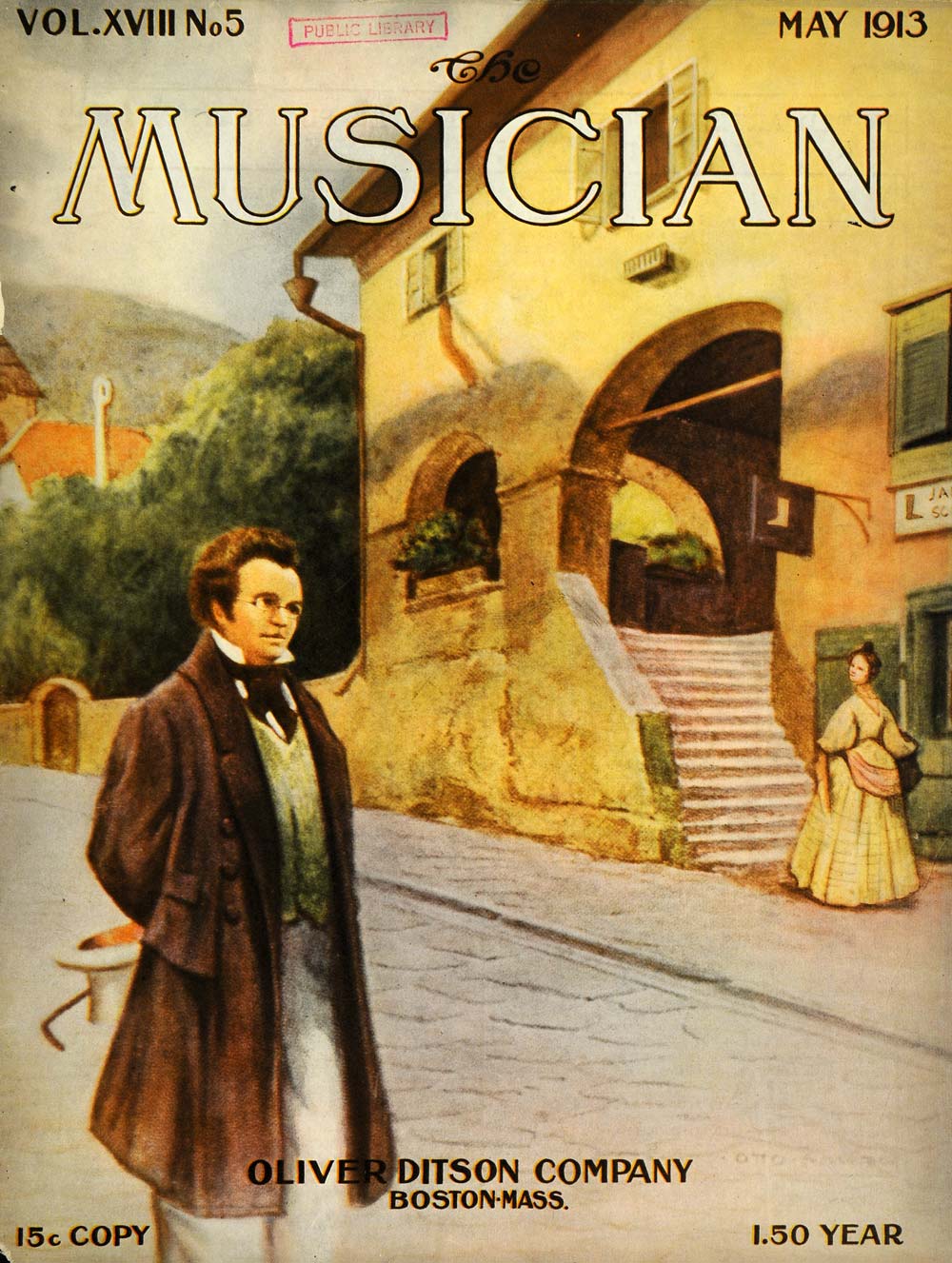 1913 Cover Musician Composer Franz Schubert In Vienna - ORIGINAL MUS1