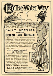 1908 Ad Detroit Buffalo Steamboat Great Lakes Transport - ORIGINAL MUS1