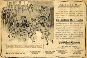 1912 Ad Baldwin Cincinnati Player-Pianos Dancing Kids - ORIGINAL MUS1