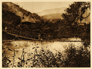 1925 Suspension Bridge Guerrero Mexico Photogravure - ORIGINAL PHOTOGRAVURE MX1
