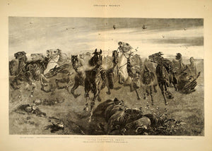 1895 Print After Battle Sedan Horse Emile Zola Charlton ORIGINAL HISTORIC MX4