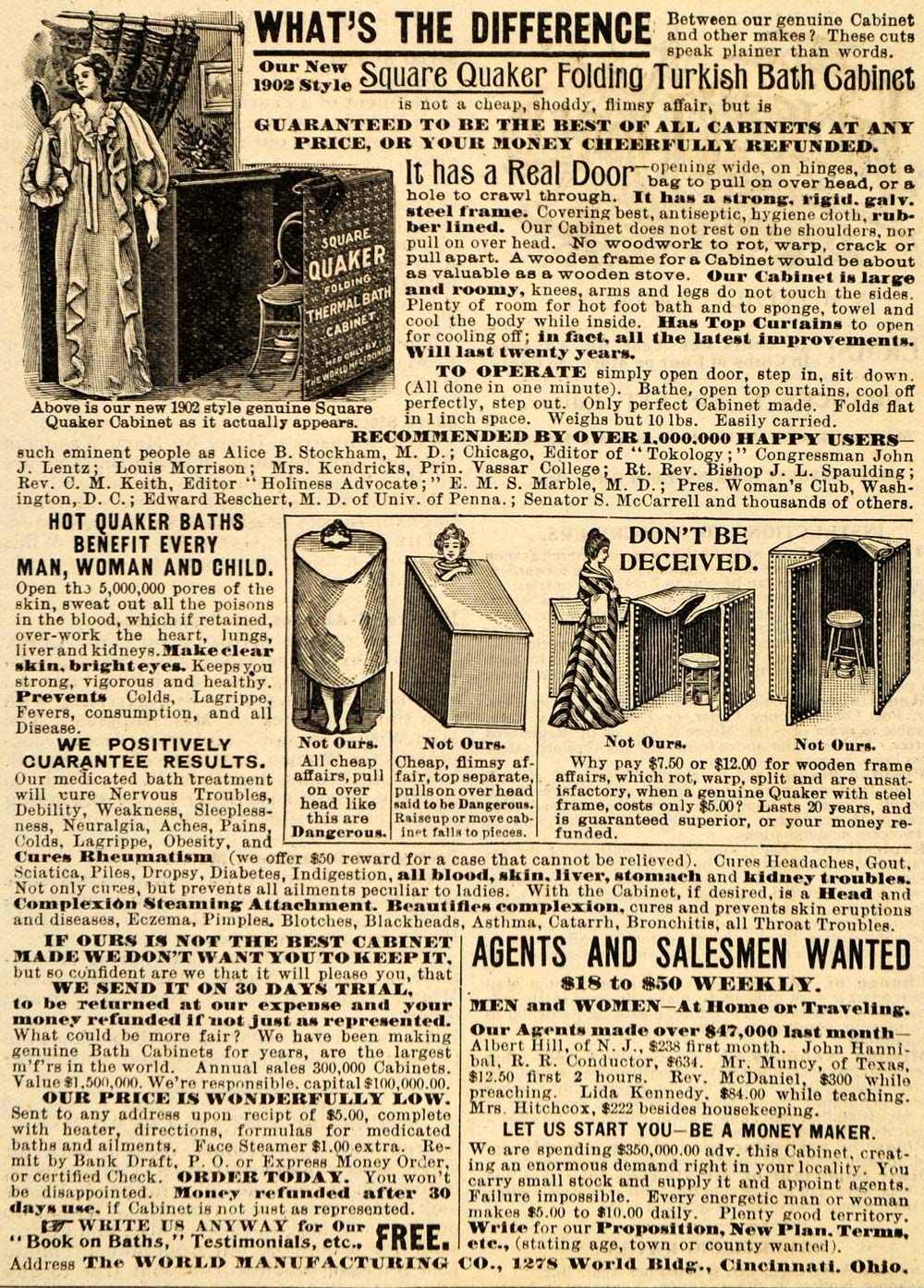 1900 Ad Wold Manufacturing Company Turkish Bath Cabinet - ORIGINAL MX5