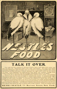 1909 Ad Birds Talk It Over Henri Nestles Baby Food Milk - ORIGINAL MX5