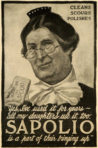 1909 Ad Part of Bringing Up Sapolio Cleans Soap Bar - ORIGINAL ADVERTISING MX5