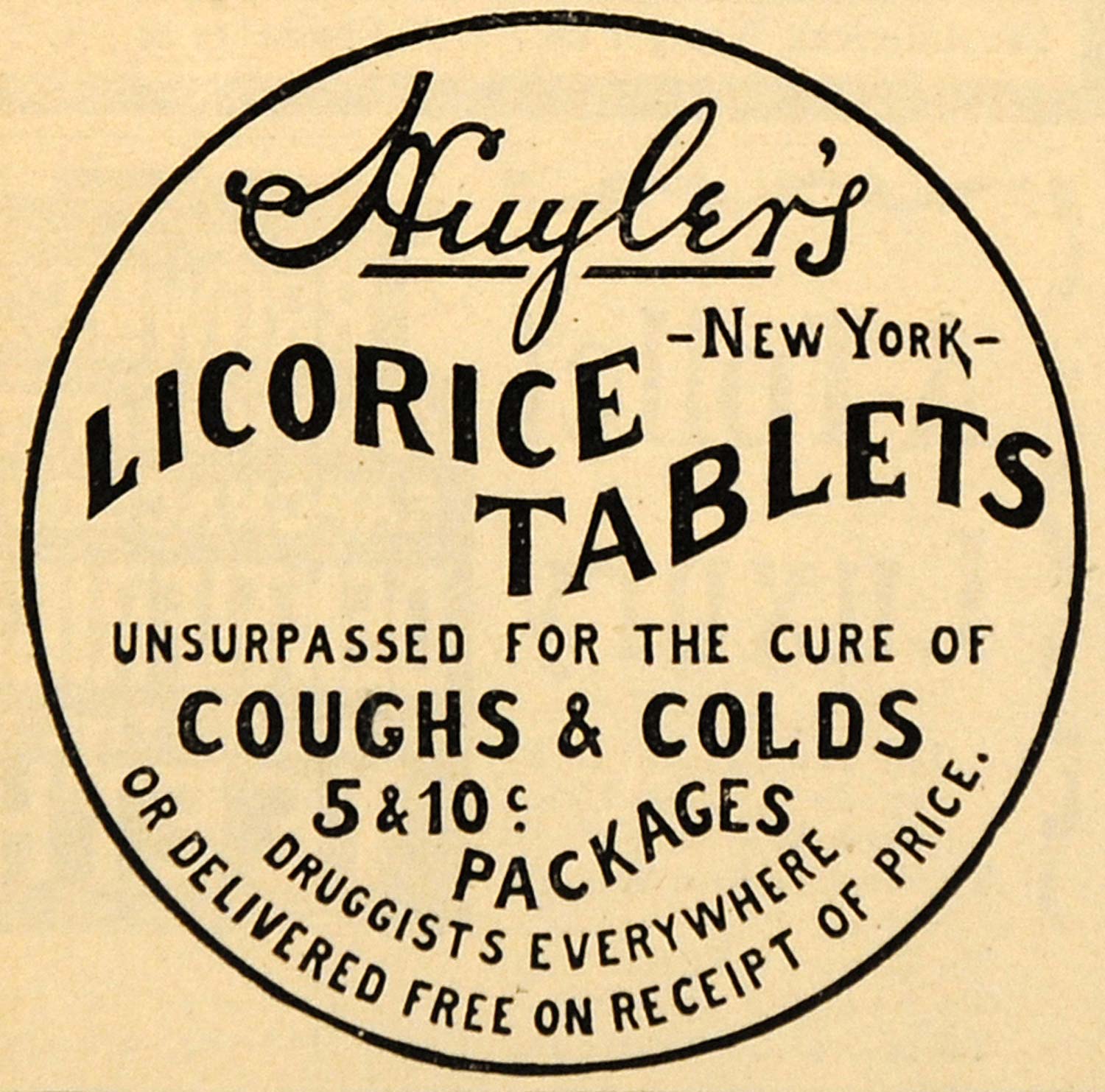 1901 Ad Huyler's Licorice Tablets Cough Cold Drug Advertisement Advertising MX5