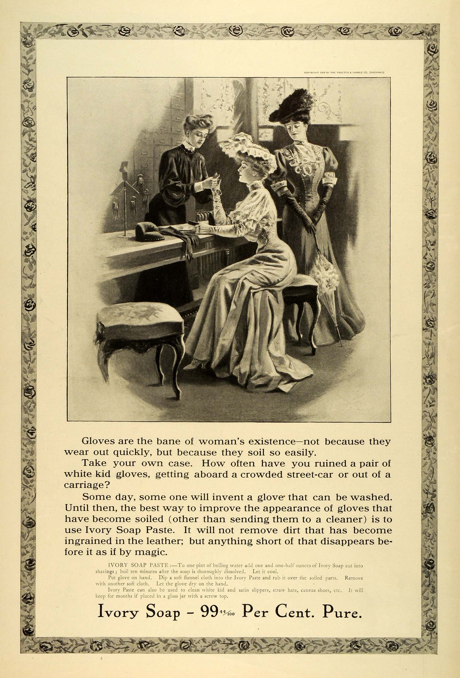 1906 Ad Ivory Soap Edwardian Fashion Women Costume Garment Procter & Gamble MX7