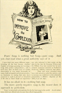 1893 Ad A & F Pears Ltd Co Pears Transparent Soap Complexion Ladies Home MX7